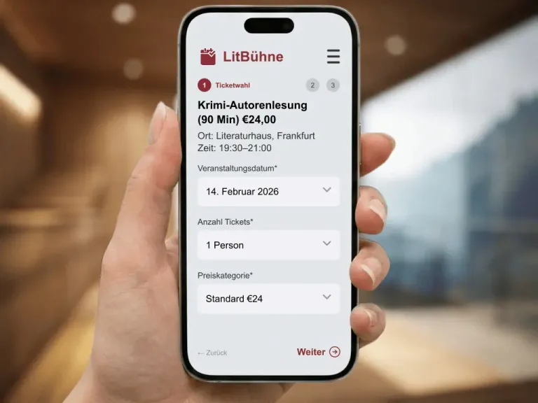 Online Ticketverkauf für Autorenlesungen Buchpremiere und Literaturveranstaltungen