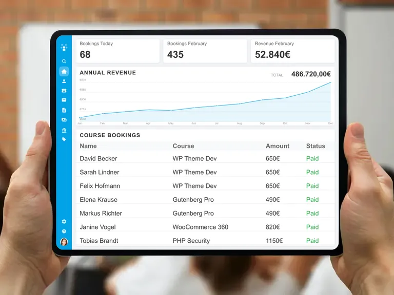 Automated seminar management and e-invoice generation for WordPress websites including payment reconciliation