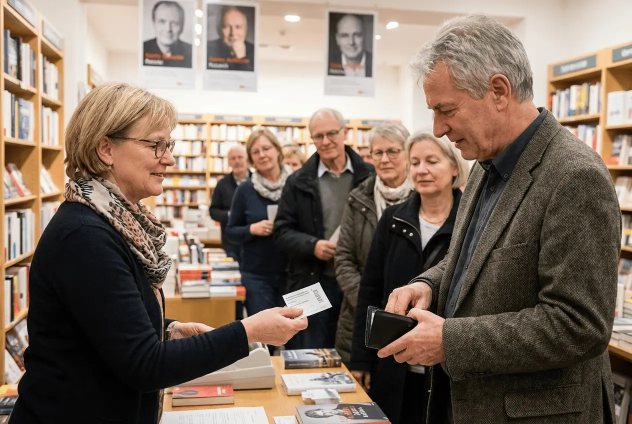 Publikum bei einer Autorenlesung in einer Buchhandlung