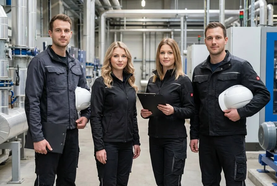 Tour Guide zeigt Teilnehmern Sehenswürdigkeiten bei Stadtführung und nutzt Tablet zur Ticketkontrolle