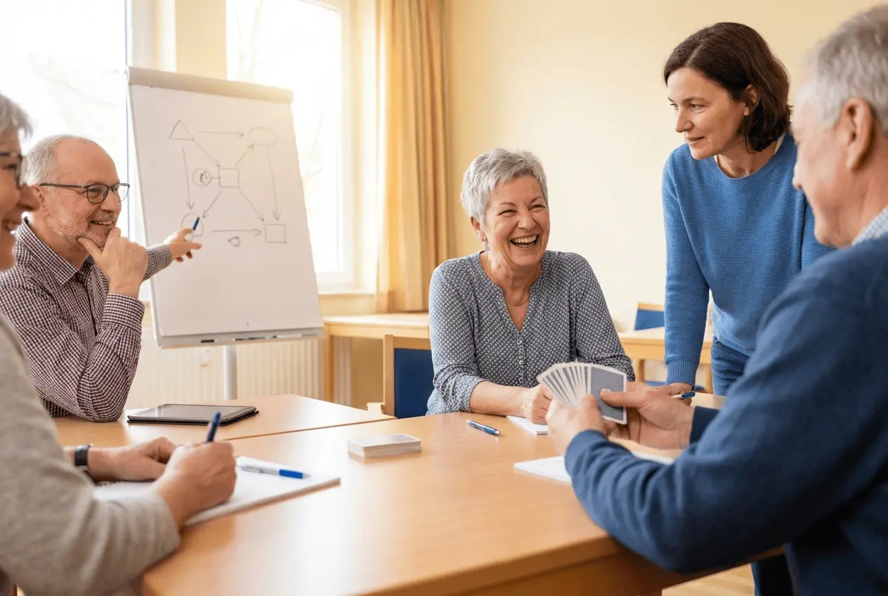 Laptop mit Übersicht zur Seminarverwaltung für Gedächtnistrainer und Coaches