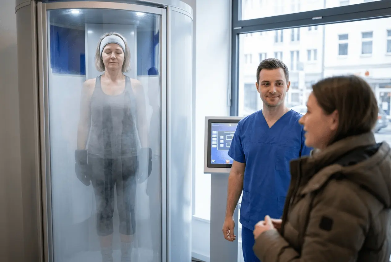 Moderne Kältekammer Anwendung bei minus 110 Grad für Regeneration