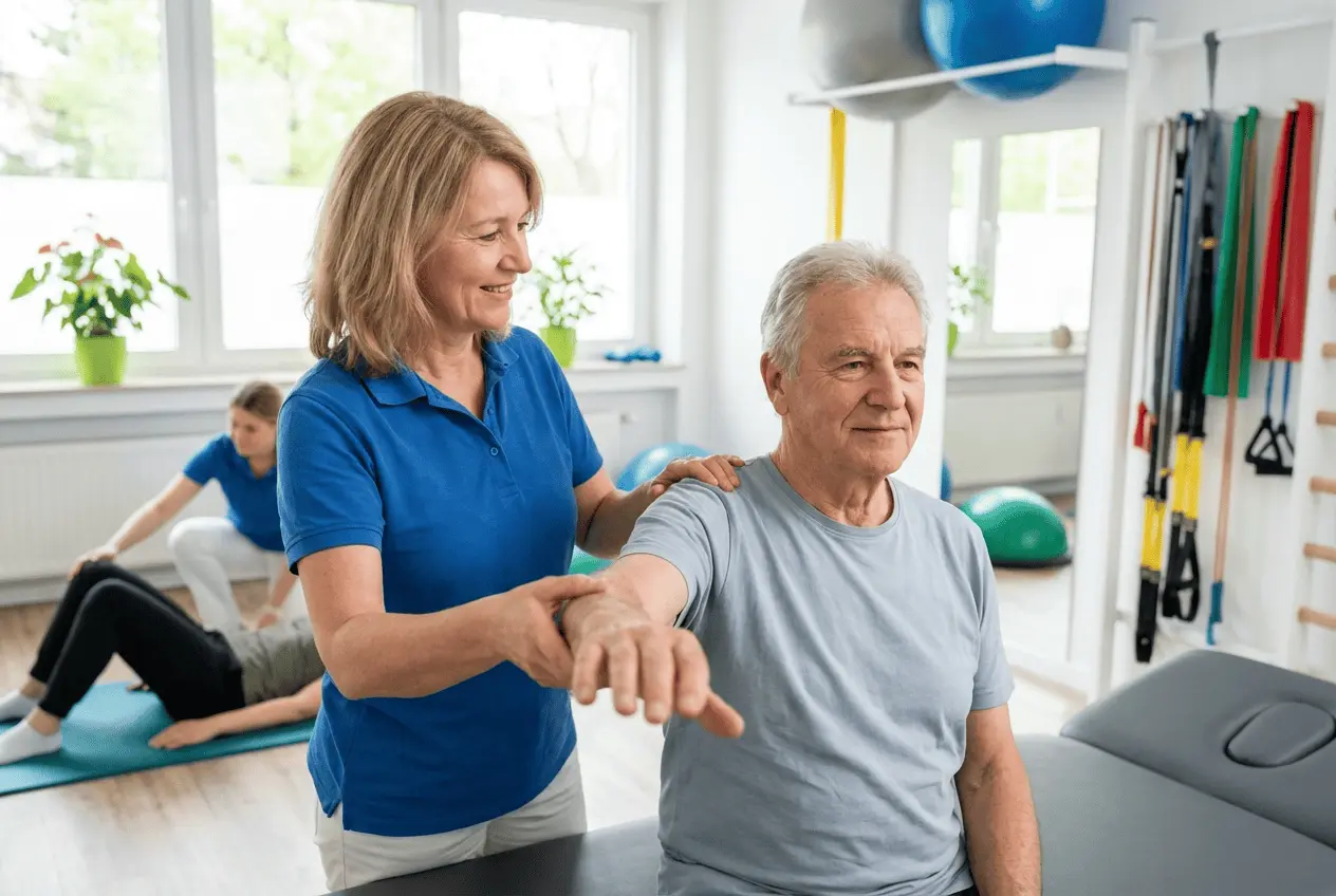 Laptop mit Terminplaner und Patientenverwaltung für eine Physiotherapiepraxis und Rehazentrum