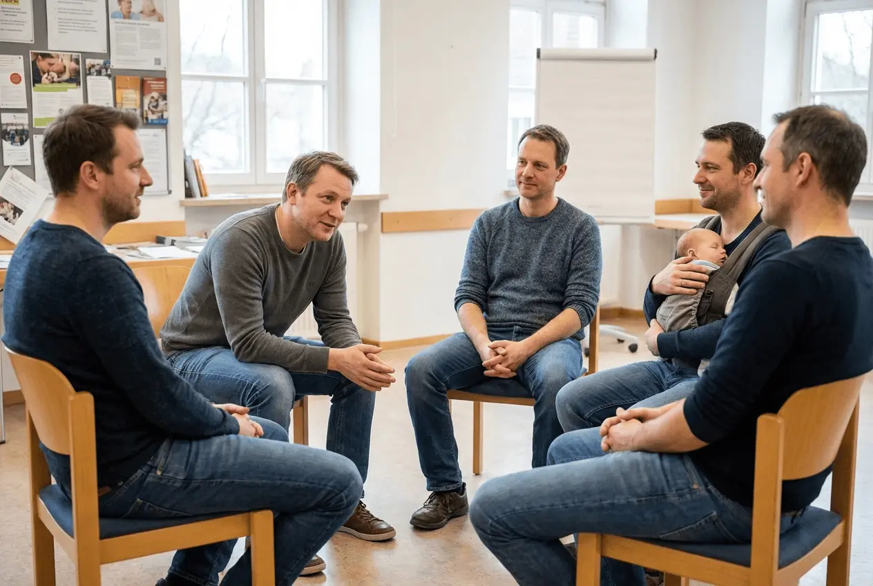 Vater und Kind bei einem Outdoor Erlebniswochenende für Starke Väter Kurse in der Natur